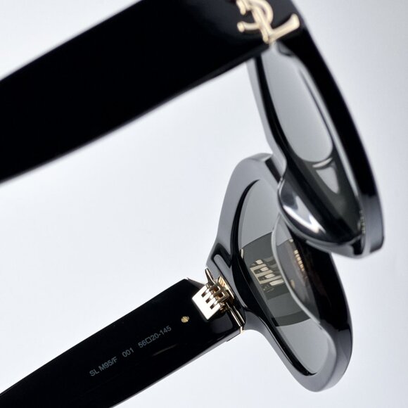 Saint Laurent  SLM95/F 001 BRAND NEW Sunglasses Black Oversized Cat Eye Women